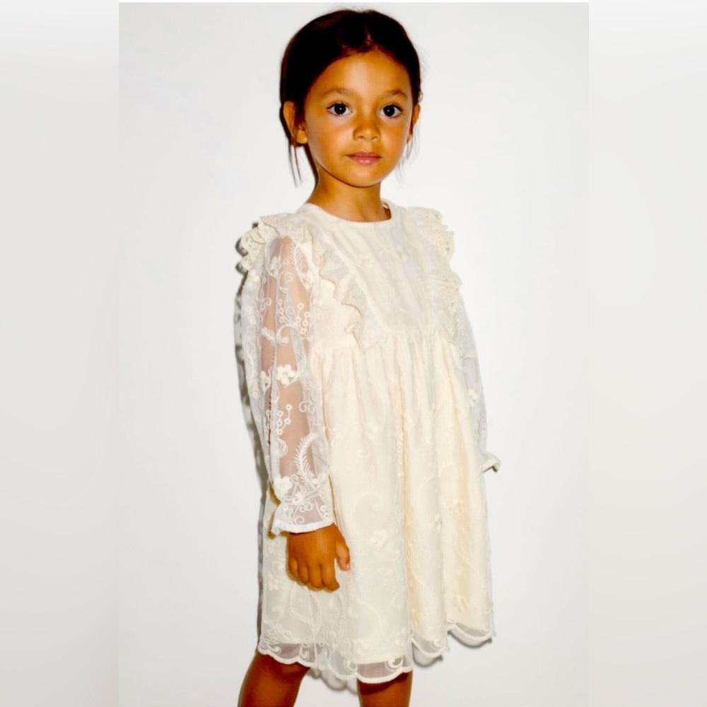 Embroidered tulle dress